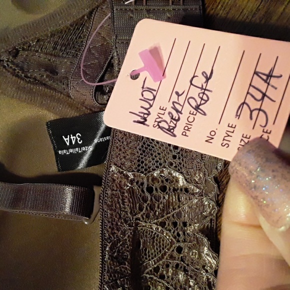 34A Sexy Rene Rofe Stunning Chocolate Lace Padded underwire Push Up Bra - Picture 6 of 7